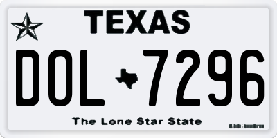 TX license plate DOL7296