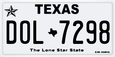 TX license plate DOL7298