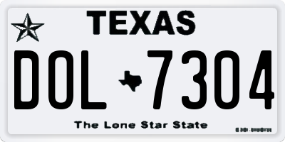 TX license plate DOL7304