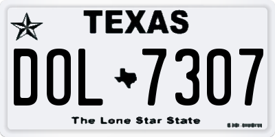 TX license plate DOL7307