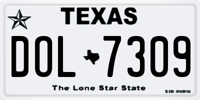 TX license plate DOL7309