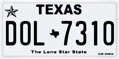 TX license plate DOL7310