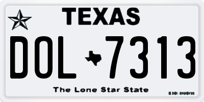 TX license plate DOL7313