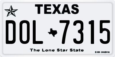 TX license plate DOL7315