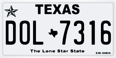 TX license plate DOL7316