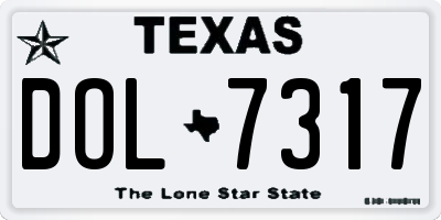 TX license plate DOL7317