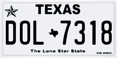 TX license plate DOL7318
