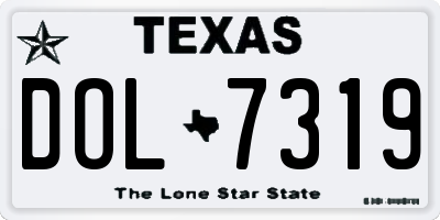 TX license plate DOL7319