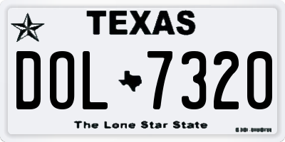 TX license plate DOL7320