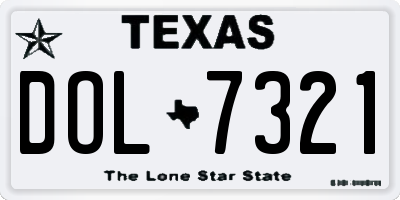 TX license plate DOL7321
