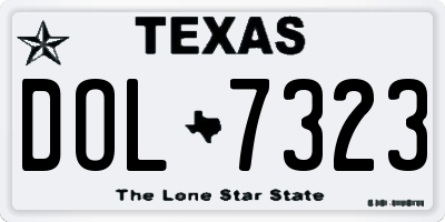 TX license plate DOL7323