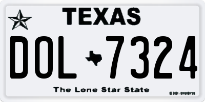 TX license plate DOL7324
