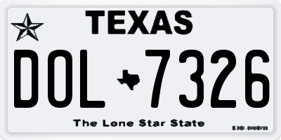 TX license plate DOL7326
