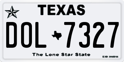 TX license plate DOL7327