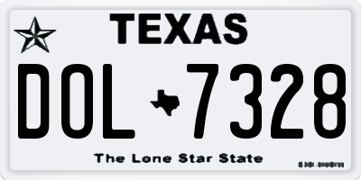 TX license plate DOL7328