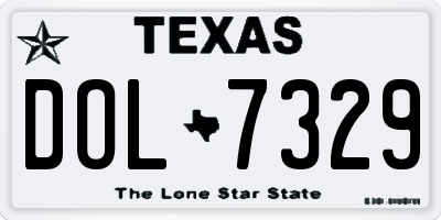 TX license plate DOL7329