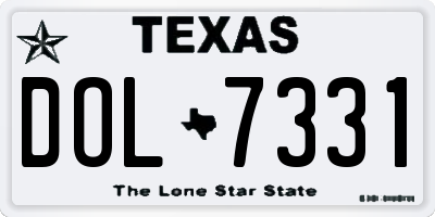 TX license plate DOL7331