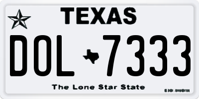 TX license plate DOL7333