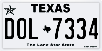 TX license plate DOL7334