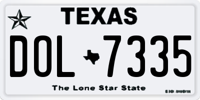 TX license plate DOL7335