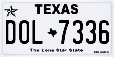 TX license plate DOL7336
