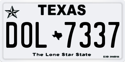 TX license plate DOL7337