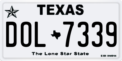TX license plate DOL7339
