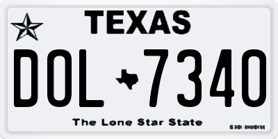 TX license plate DOL7340