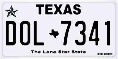 TX license plate DOL7341