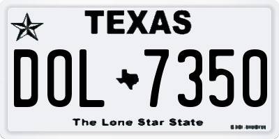 TX license plate DOL7350