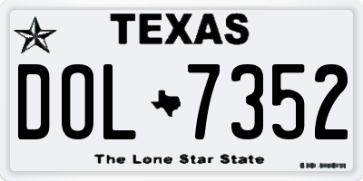 TX license plate DOL7352