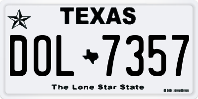 TX license plate DOL7357