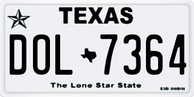 TX license plate DOL7364