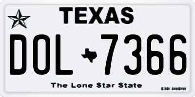 TX license plate DOL7366