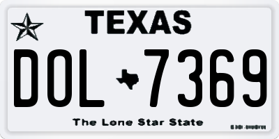 TX license plate DOL7369