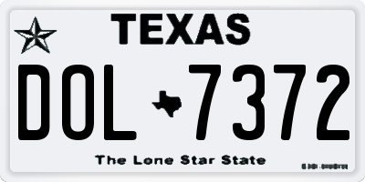 TX license plate DOL7372