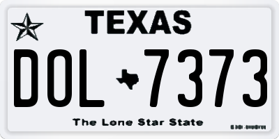 TX license plate DOL7373