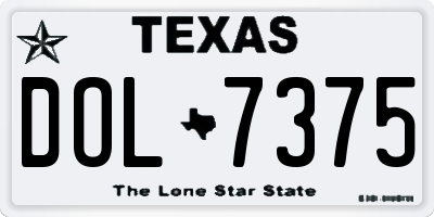 TX license plate DOL7375