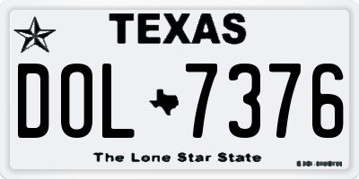 TX license plate DOL7376