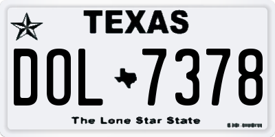 TX license plate DOL7378