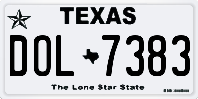 TX license plate DOL7383