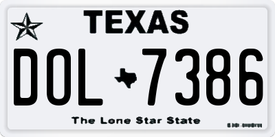 TX license plate DOL7386