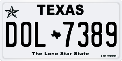TX license plate DOL7389