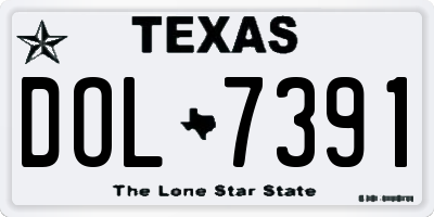 TX license plate DOL7391