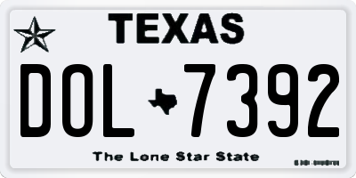 TX license plate DOL7392