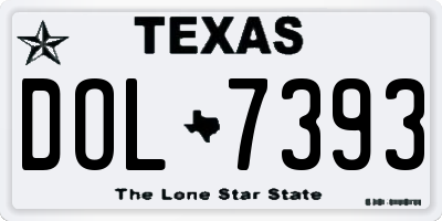 TX license plate DOL7393