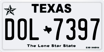 TX license plate DOL7397