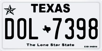 TX license plate DOL7398