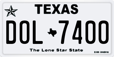 TX license plate DOL7400