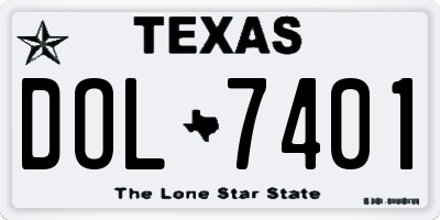 TX license plate DOL7401